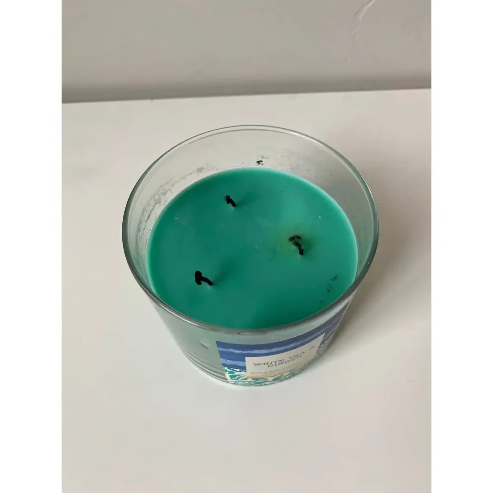 Bath and Body Works White Tea & Ginger Large 3 Wick Scented Candle- 14.5oz - Picture 3 of 4
